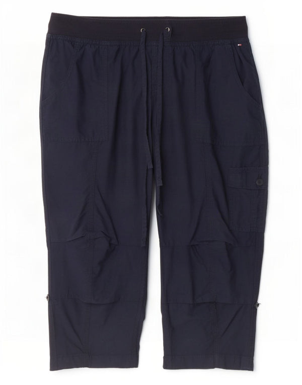 Tommy Hilfiger Pantalones Capri Rectos para Mujer Pequeños W30 L20 Azul Marino