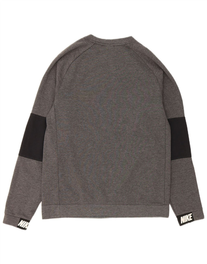 Nike Sudadera con gráfico y diseño tipo jersey de algodón color block en gris pequeño para hombre