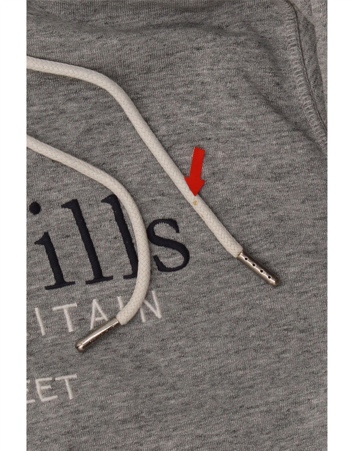 Jack Wills Jersey con capucha gráfica para hombre de algodón moteado en gris medio