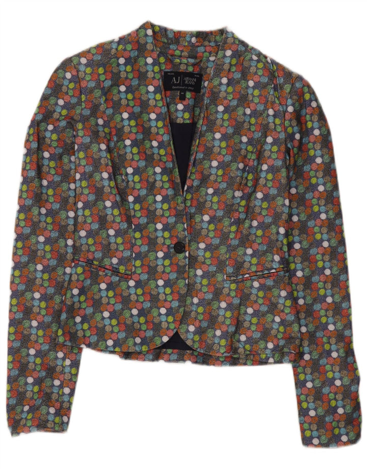 ARMANI JEANS Chaqueta tipo blazer para mujer IT 40 Small con lunares multicolores