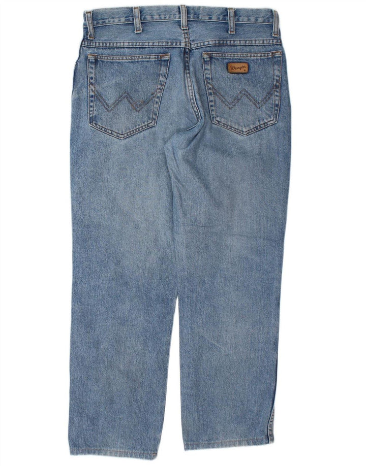 WRANGLER Womens Texas Straight Jeans W33 L30 Blue Cotton