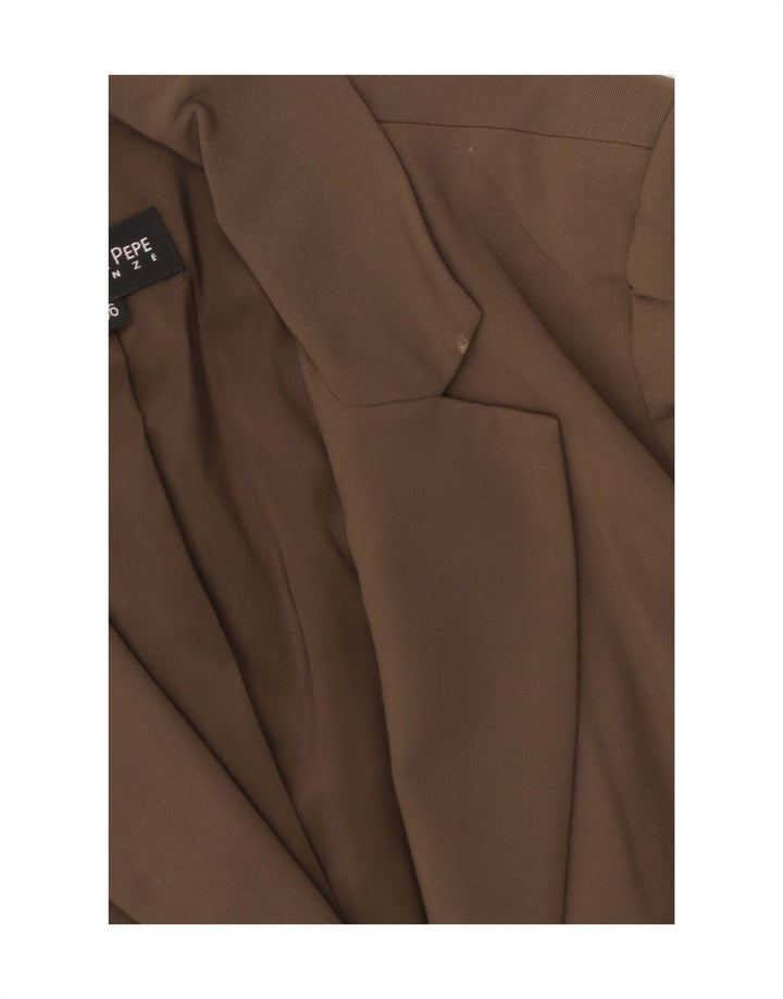 PATRIZIA PEPE Chaqueta Blazer de 2 Botones para Mujer IT 46 Grande Lana Virgen Marrón