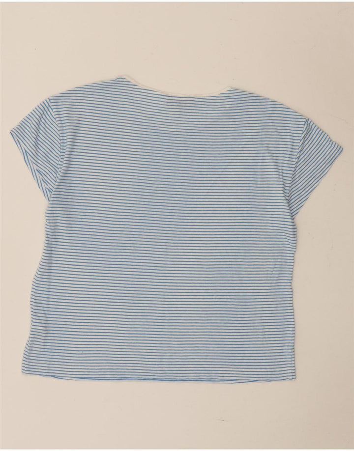 Marks & Spencer Camiseta para mujer Top UK 40 Azul medio Lino a rayas