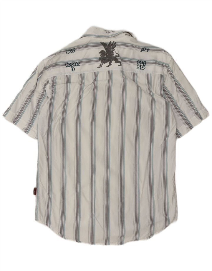 Marlboro Classics Camisa gráfica de manga corta para hombre Rayas blancas medianas