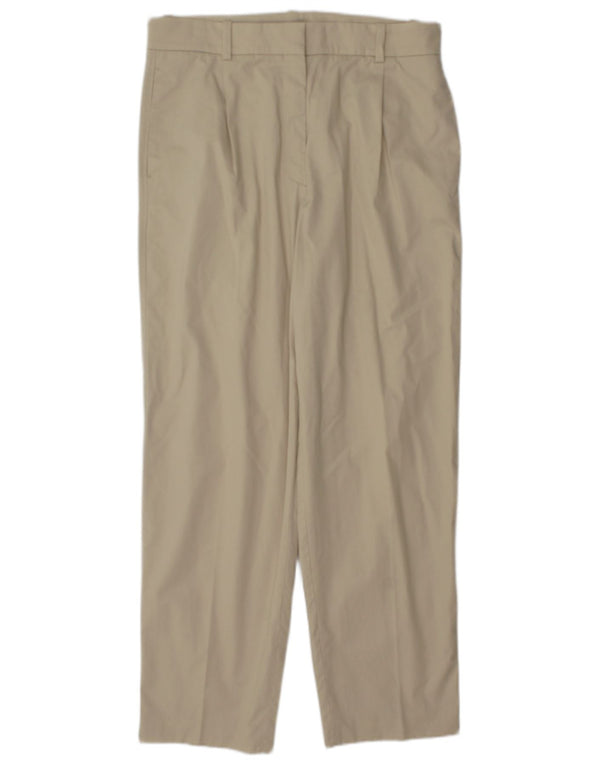 Massimo Dutti Pantalón Chino De Cintura Alta Mujer EU 40 Medium W30 L29 Beige