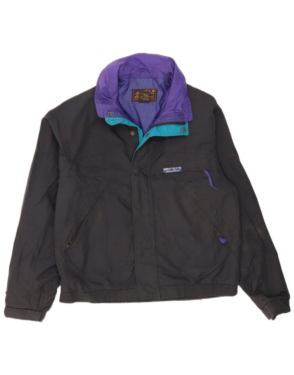 Eddie Bauer Chaqueta cortavientos para hombre UK 36 Small Black Nylon