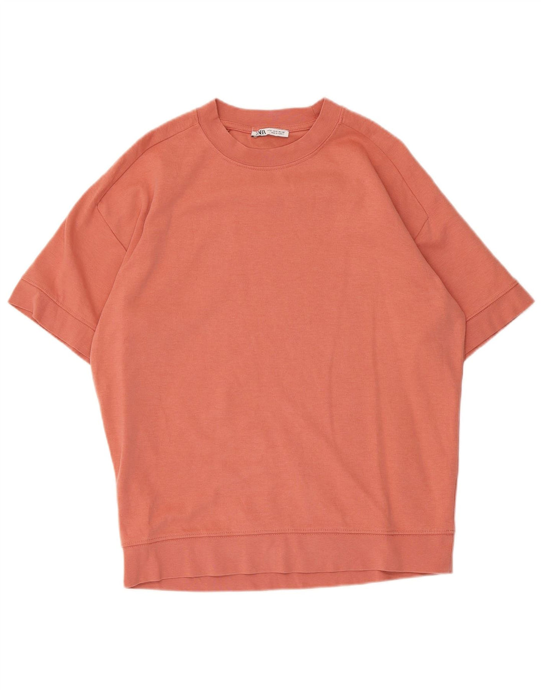 Zara Mujer Sudadera De Manga Corta De Gran Tamaño Jersey UK 10 Small Pink