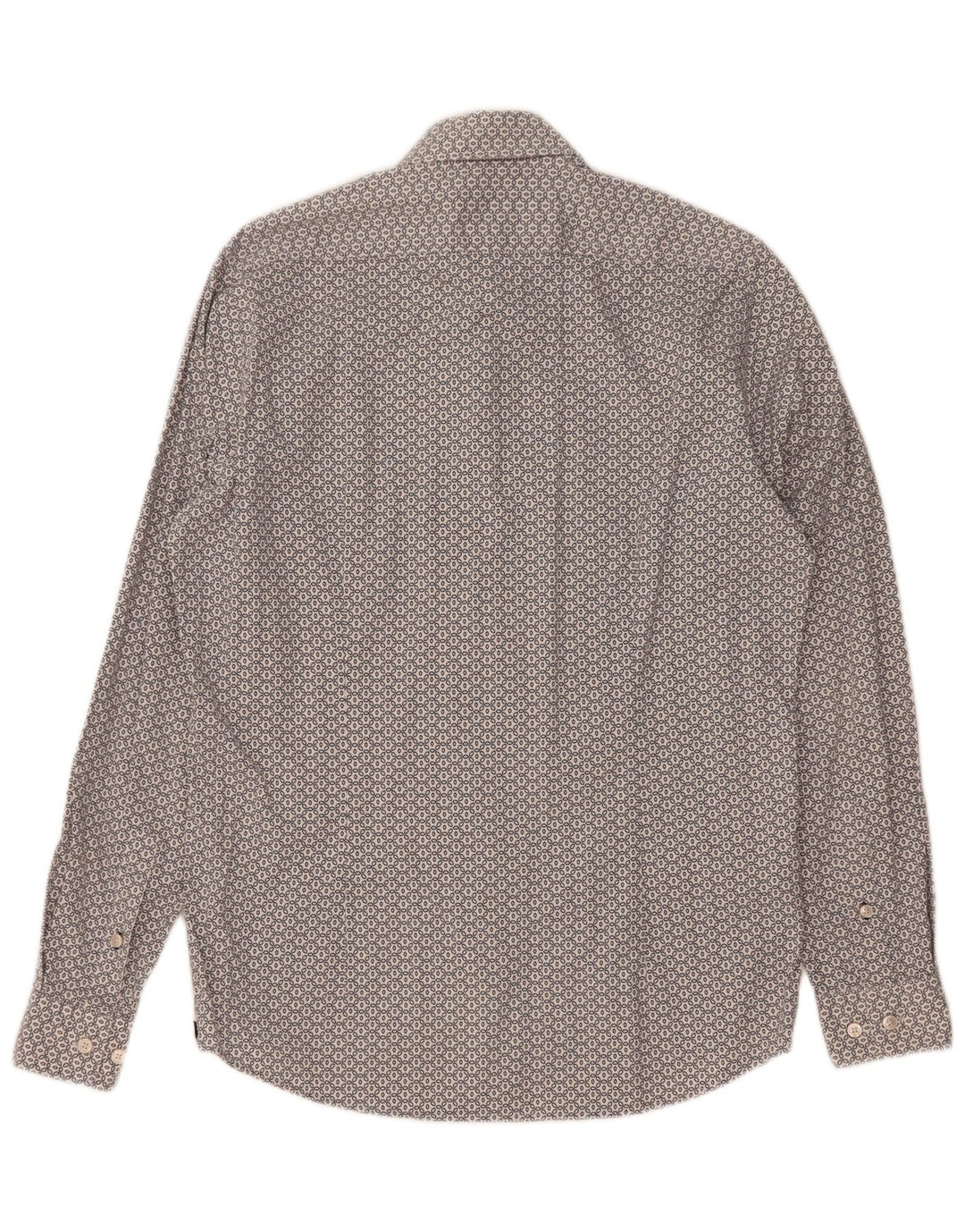Camisa Hugo Boss Hombre Regular Fit Algodón Floral Blanco Pequeño