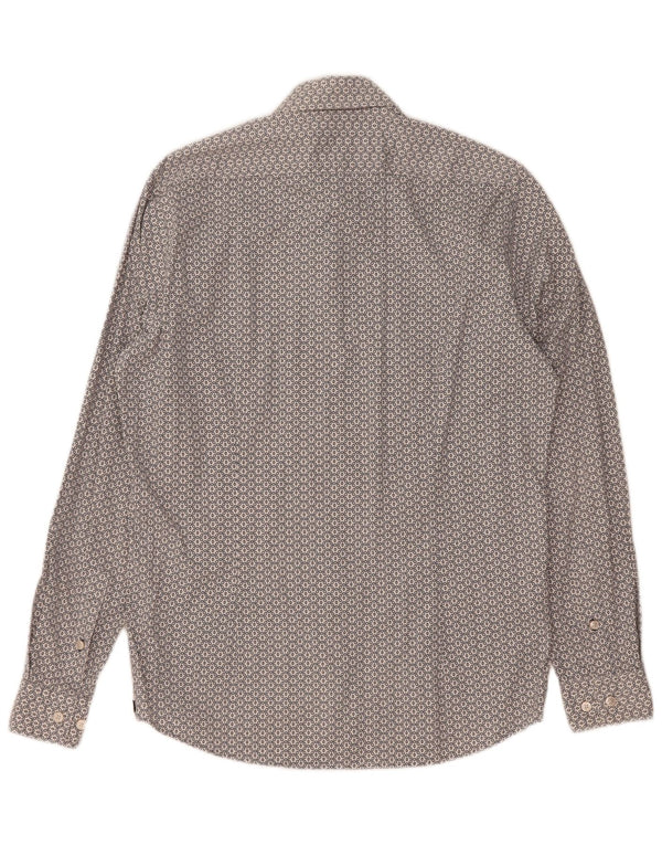 Camisa Hugo Boss Hombre Regular Fit Algodón Floral Blanco Pequeño