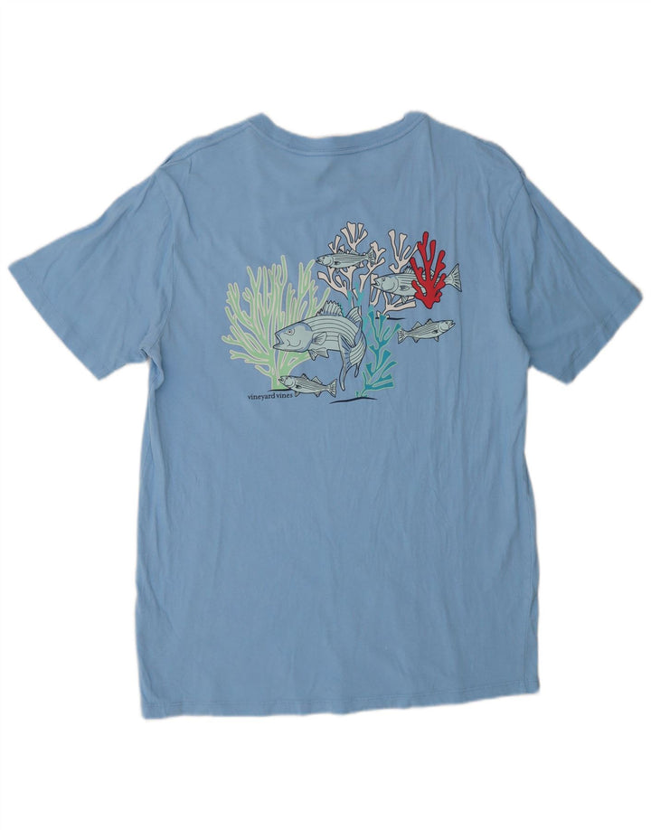 Vineyard Vines Camiseta gráfica para hombre Top Small Blue Cotton Fish