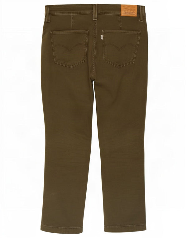 Levi's Mujer 724 Pantalones Cortos Rectos De Cintura Alta W29 L25 Algodón Caqui