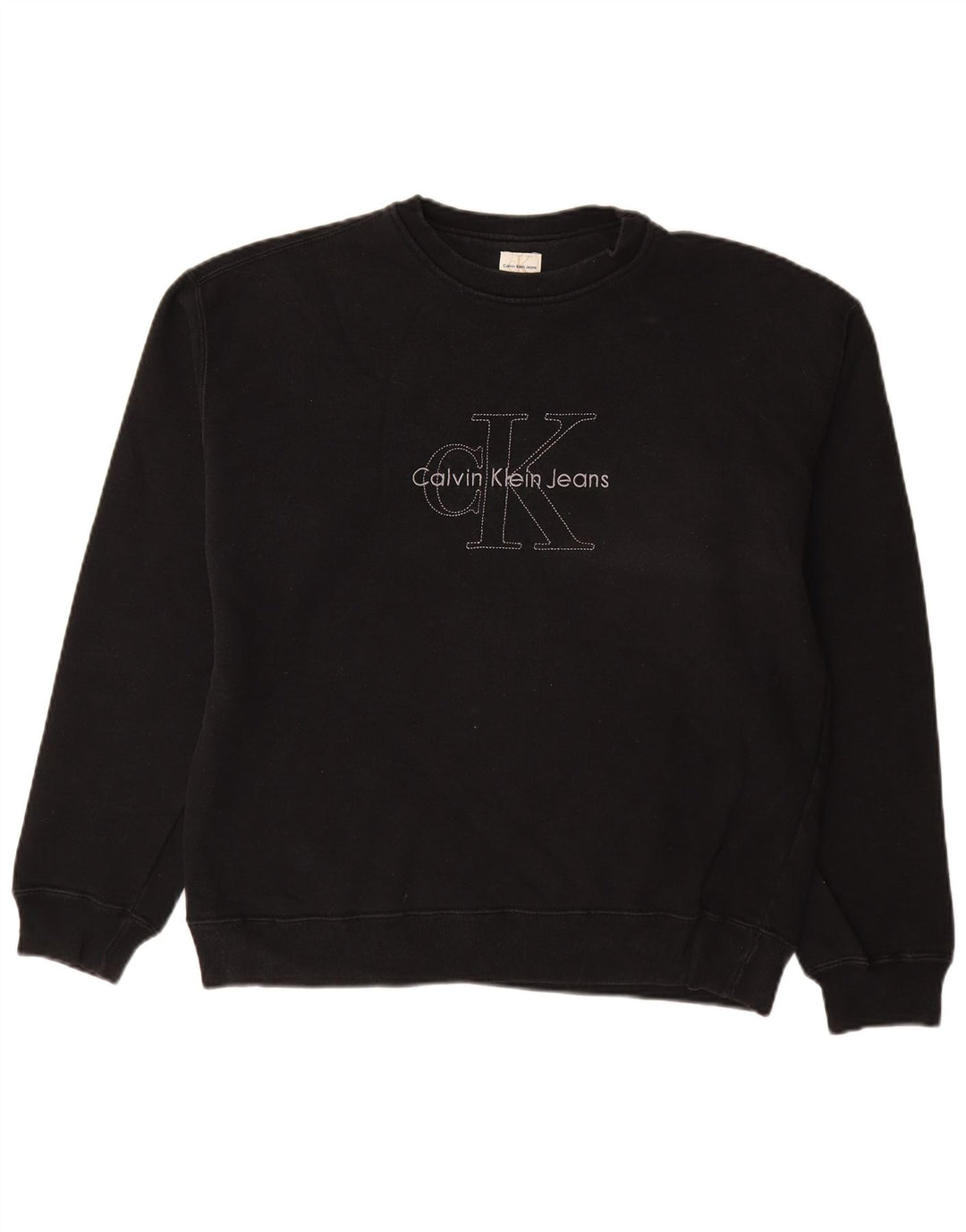 CALVIN KLEIN JEANS Sudadera gráfica para hombre Jumper XL Negro