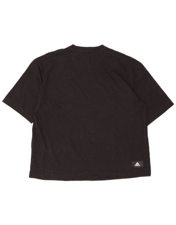 Adidas - Camiseta gráfica para hombre, talla 12/14, algodón negro mediano