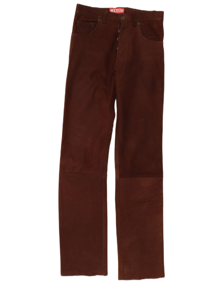 ENJOY Pantalón de cuero para hombre W30 L34 Marrón
