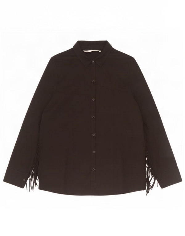 Zara Womens Shirt Blouse UK 14 Medium Black