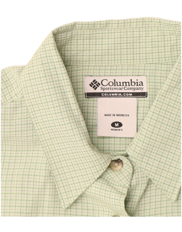 Columbia Camisa para mujer UK 44 Medium Green Check Modal