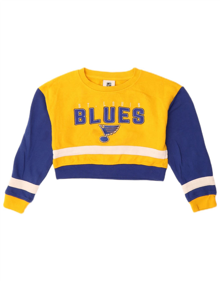 NHL Sudadera con gráfico corto para niña, jersey, 7-8 años, color amarillo