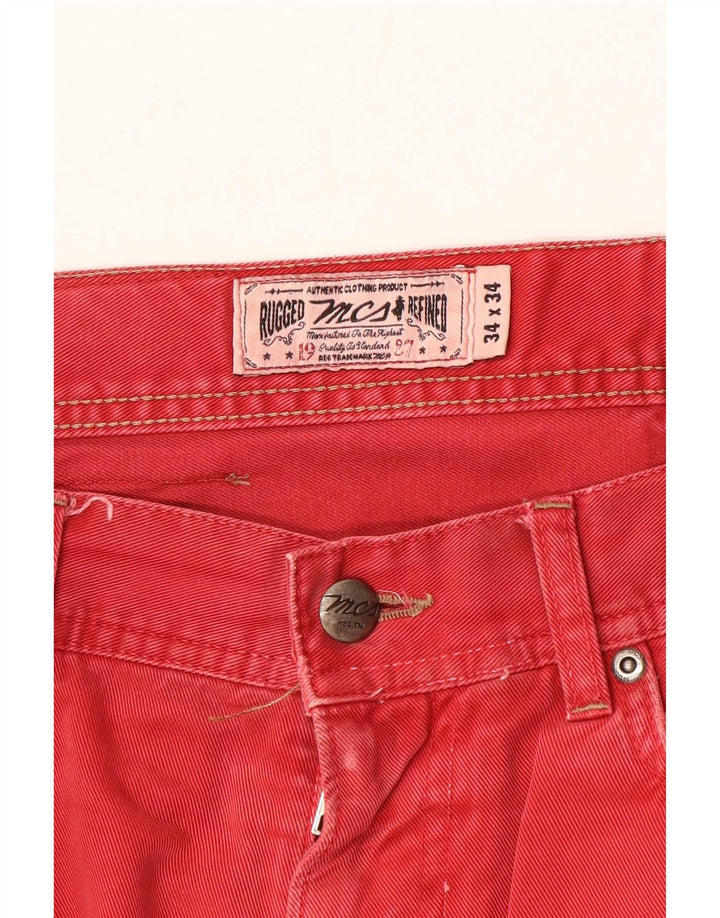 Marlboro Classics Vaqueros rectos de corte regular para hombre W34 L31 Rojo