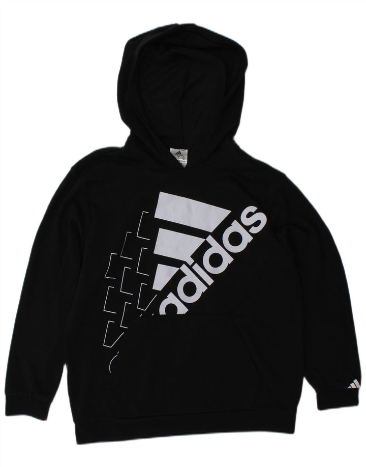 ADIDAS Sudadera con capucha gráfica para mujer Reino Unido 8/10 Pequeño Algodón negro