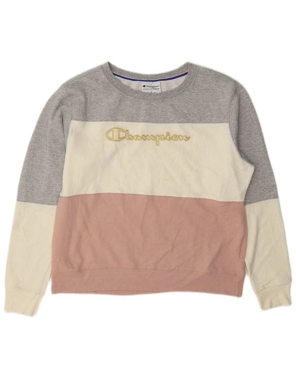 Champion Sudadera Jumper para Mujer UK 46 Grande Multicolor Colorblock