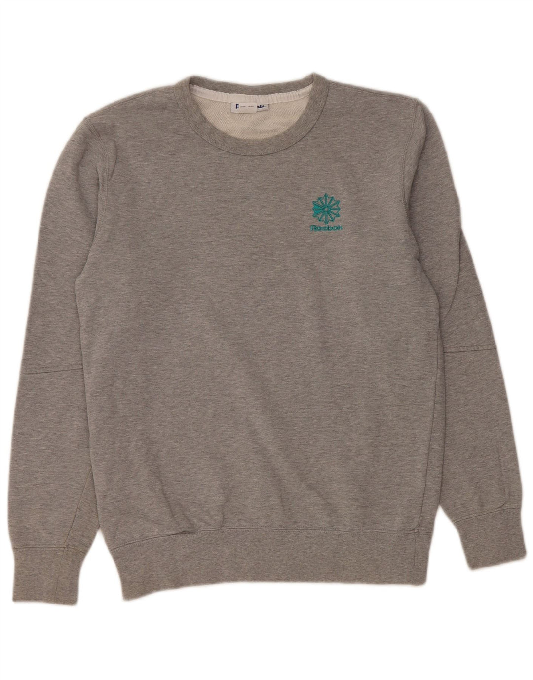 REEBOK Sudadera extragrande para mujer, talla 10, algodón gris pequeño