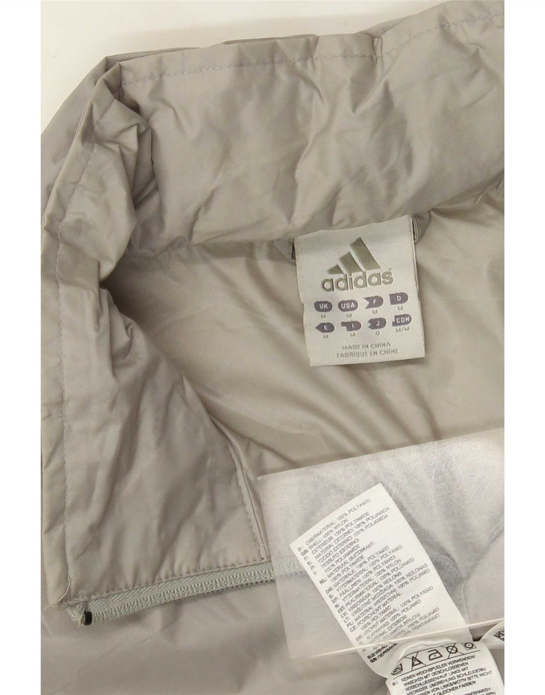 Adidas Chaqueta impermeable para hombre UK 38 Nylon gris medio