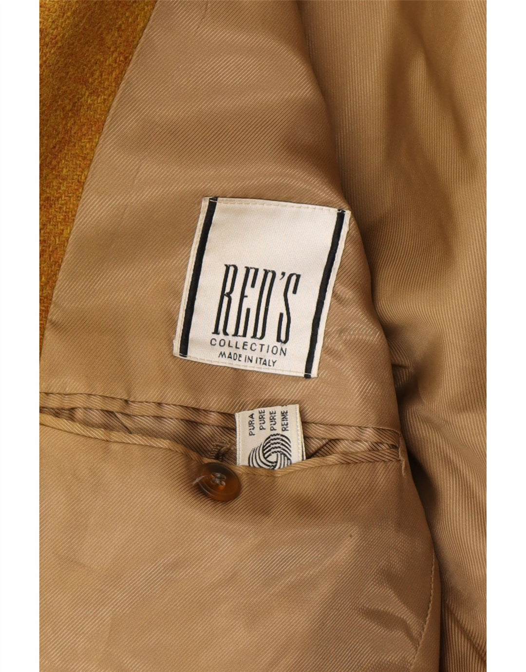 VINTAGE Chaqueta Blazer de 3 botones para hombre Reino Unido 40 Lana virgen marrón grande