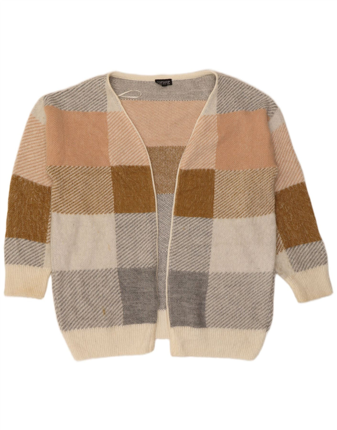 Topshop Cárdigan extragrande para mujer, talla 40, tamaño mediano, color beige, acrílico