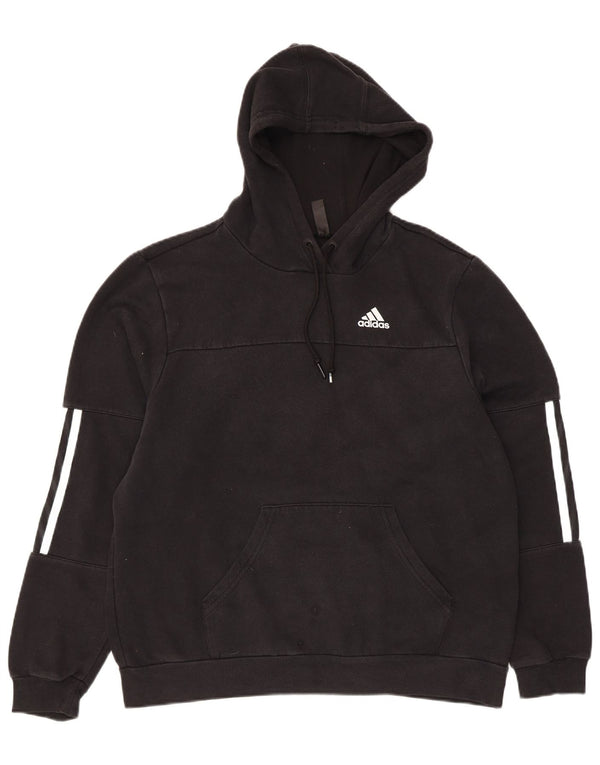 Adidas Sudadera con capucha extragrande para mujer UK 4/6 XS Algodón negro