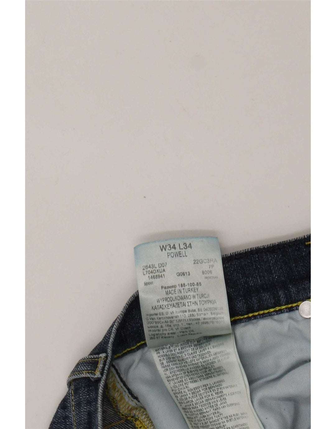 Lee Jeans Powell Slim para Hombre W34 L34 Algodón Azul Marino