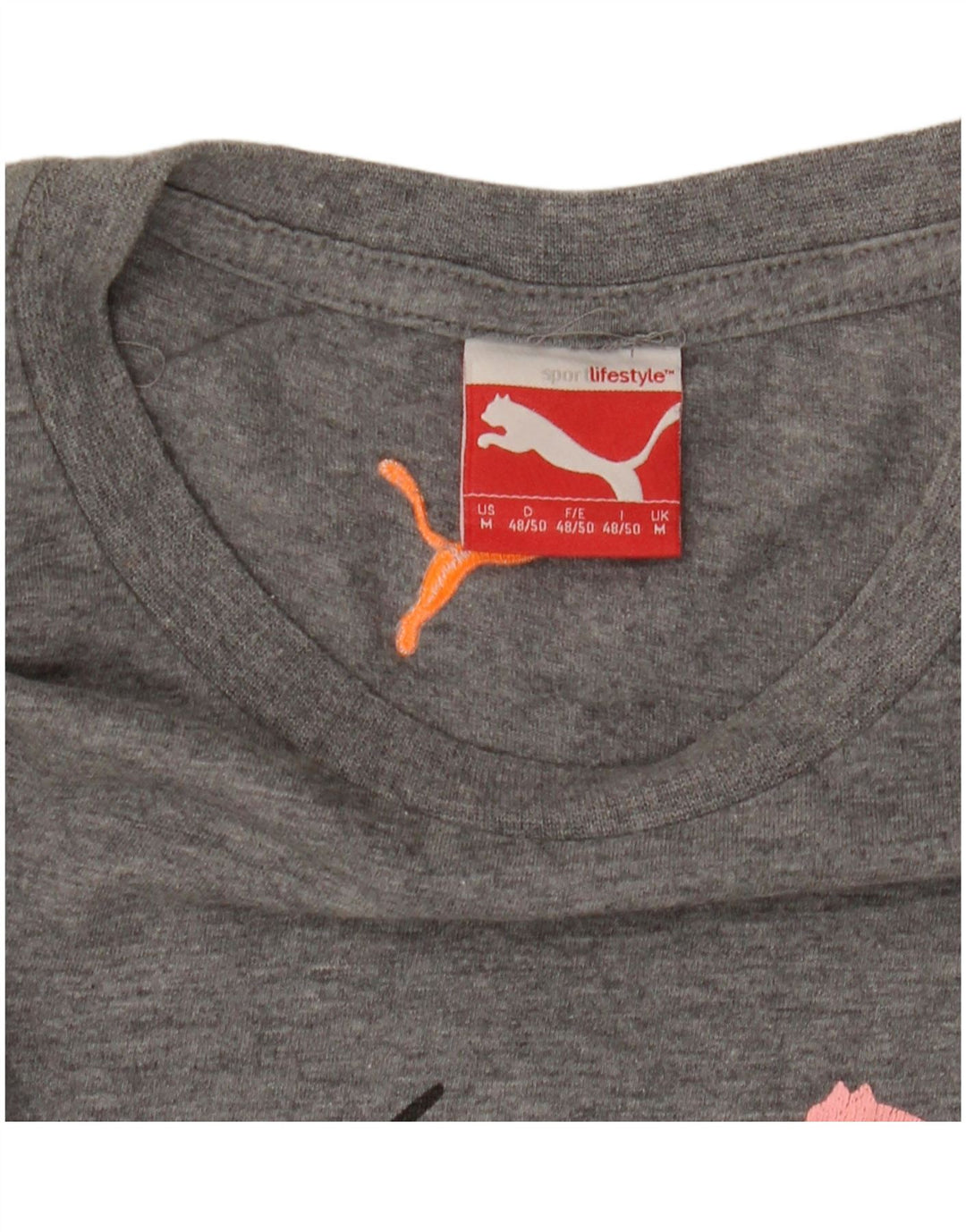 Puma Hombre Camiseta Gráfica Top Gris Medio