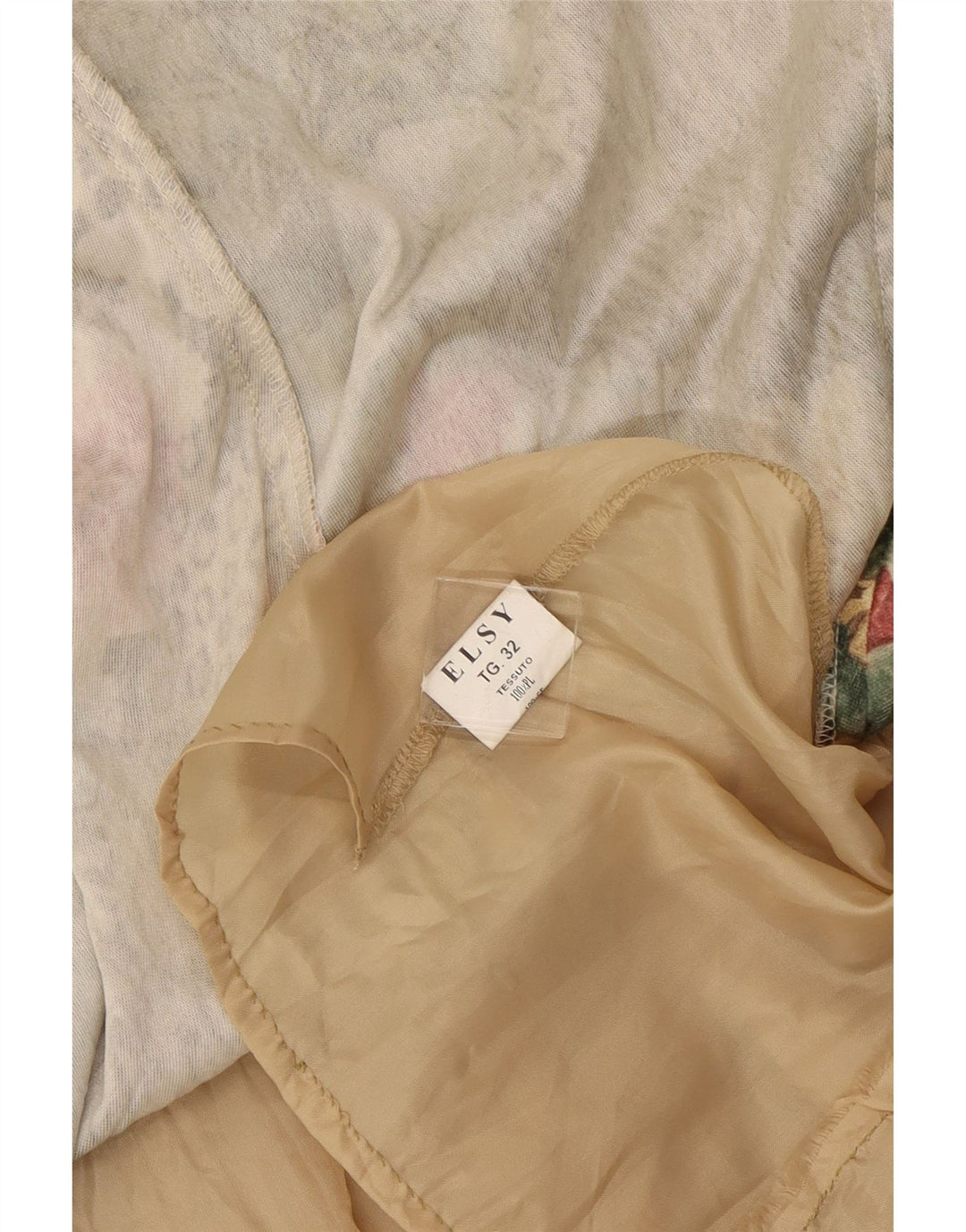 VINTAGE Falda asimétrica para mujer IT 32 2XS W23 Poliéster floral marrón