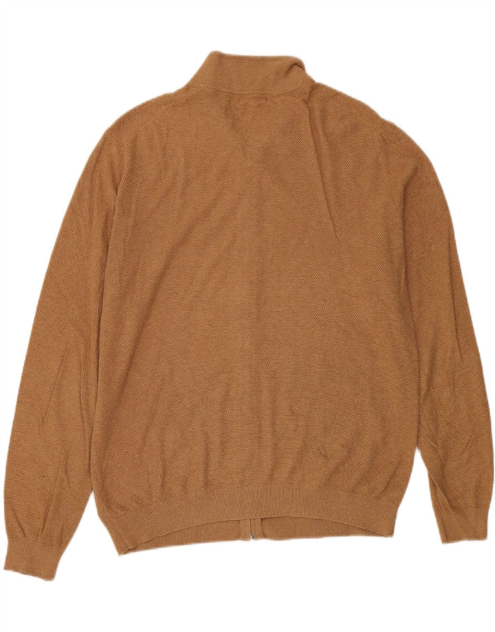 MASSIMO DUTTI Jersey Cárdigan Hombre Grande Marrón Algodón