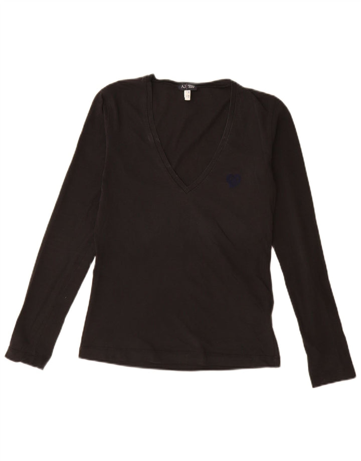 Armani Jeans Mujer Top Manga Larga EU 38 Medio Negro Algodón