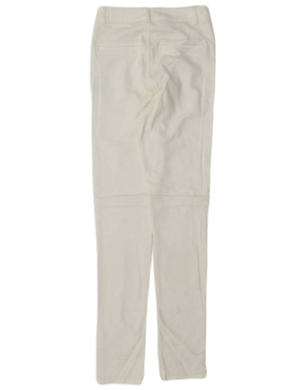 Zara Womens Slim Casual Trousers XS W24 L32 White Cotton
