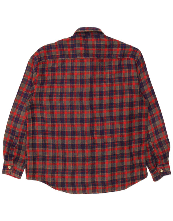 VINTAGE Camisa de franela de leñador para hombre XL Cuadros rojos