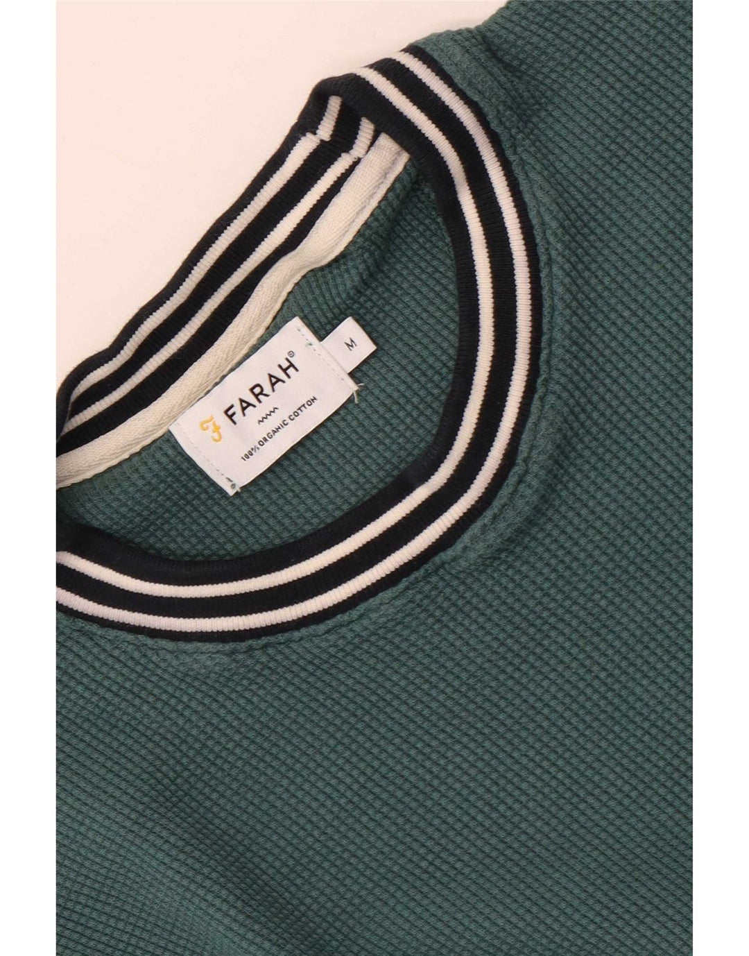 Farah Hombre Sudadera Jumper Algodón A Rayas Verde Medio