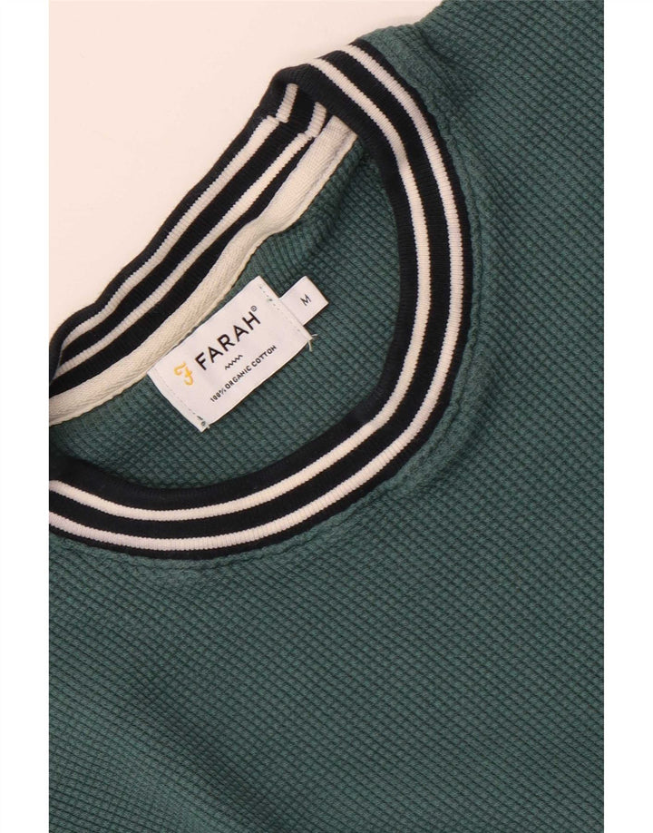 Farah Hombre Sudadera Jumper Algodón A Rayas Verde Medio