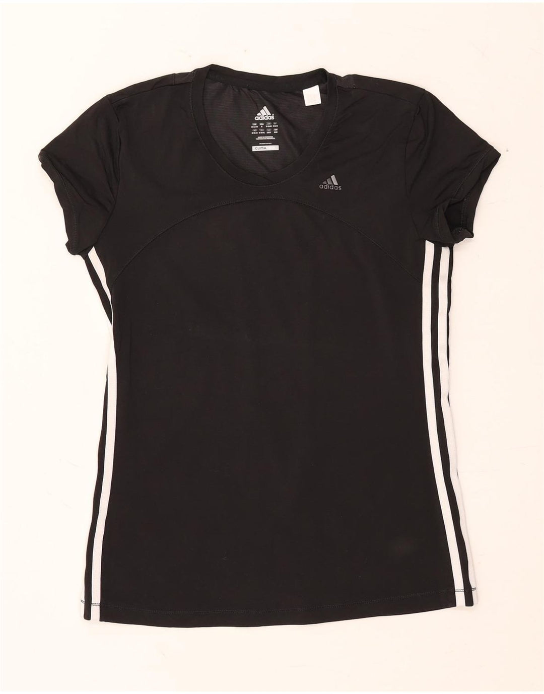 ADIDAS Mujer Climacool Camiseta Top UK 12/14 Mediano Negro