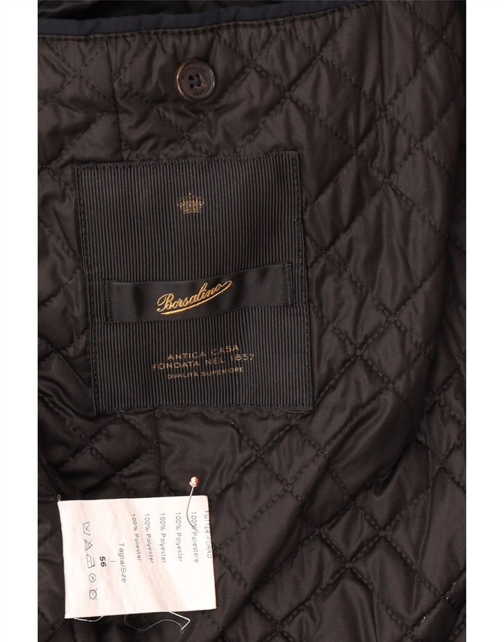 BORSALINO Abrigo para hombre IT 56 3XL Azul marino Poliéster Clásico