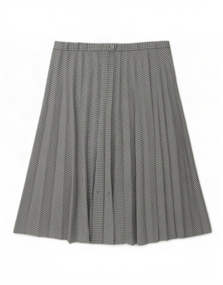 Falda plisada vintage para mujer W30 pata de gallo gris medio