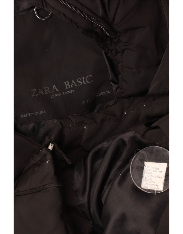Zara Mujer Chaqueta Acolchada UK 44 Mediana Negro Poliéster