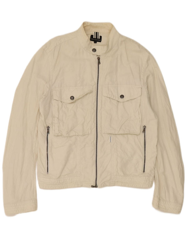 Calvin Klein Jeans Chaqueta utilitaria para mujer Reino Unido 46 Grande Algodón blanco roto