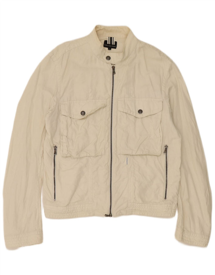 Calvin Klein Jeans Chaqueta utilitaria para mujer Reino Unido 46 Grande Algodón blanco roto