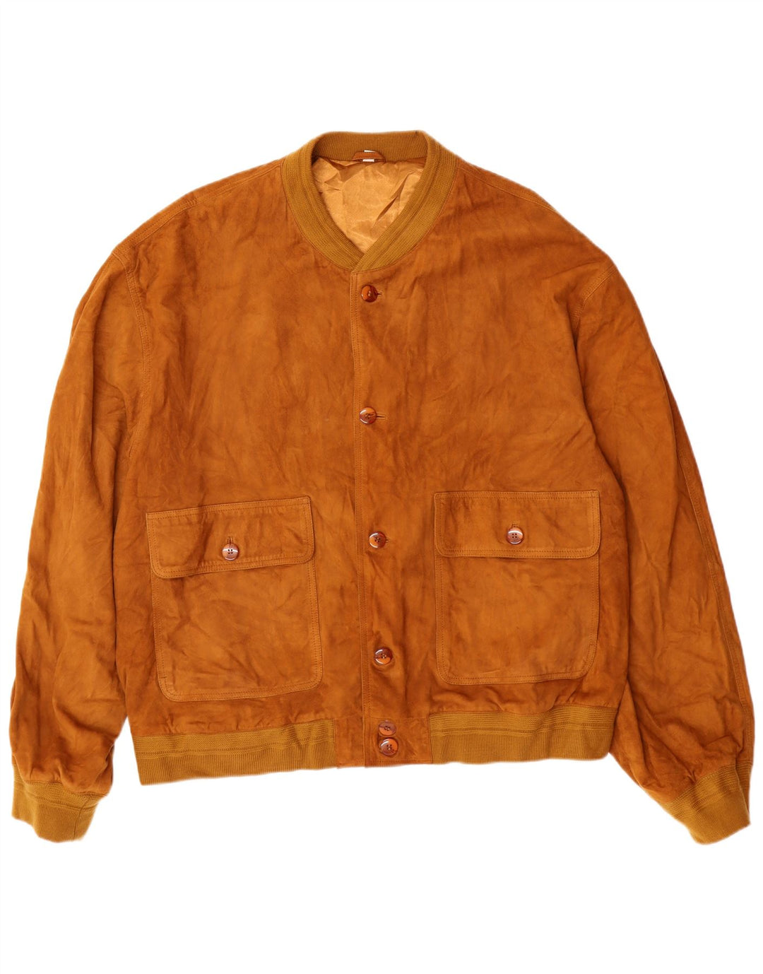 Vintage hombres ante bomber chaqueta IT 60 3XL cuero marrón