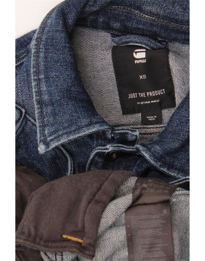 G-STAR Chaqueta vaquera corta para mujer UK 6 XS Algodón azul marino