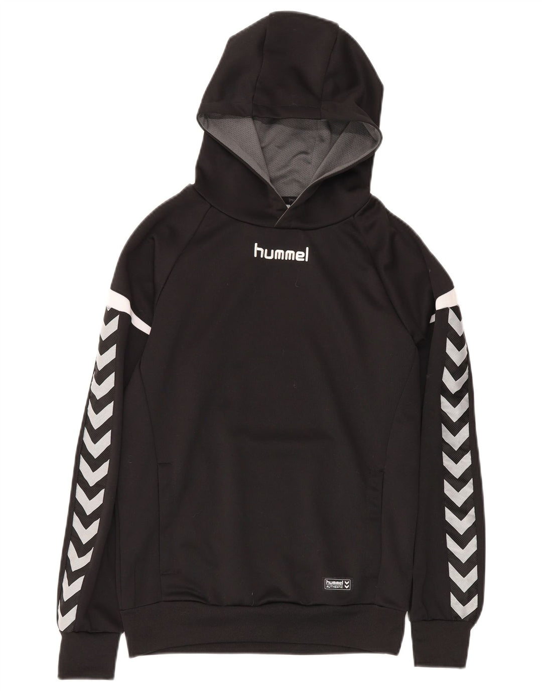 HUMMEL Sudadera con capucha gráfica para niños 15-16 años Grande Negro Colorblock