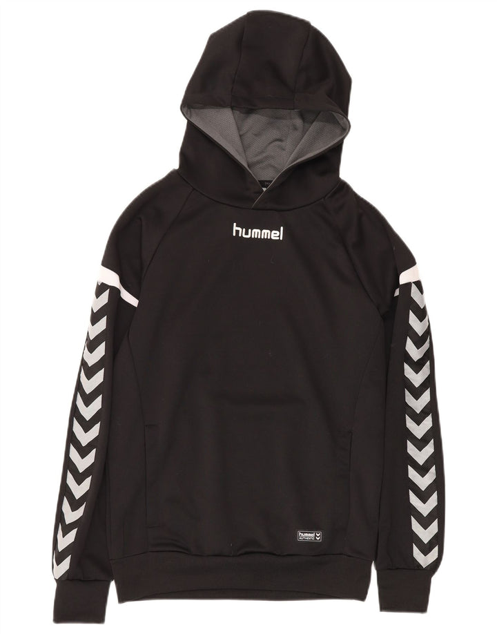 HUMMEL Sudadera con capucha gráfica para niños 15-16 años Grande Negro Colorblock