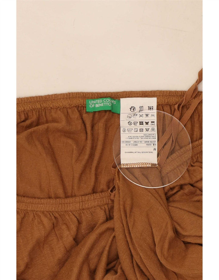Benetton Top Extragrande Con Hombros Descubiertos UK 44 Viscosa Beige Medio