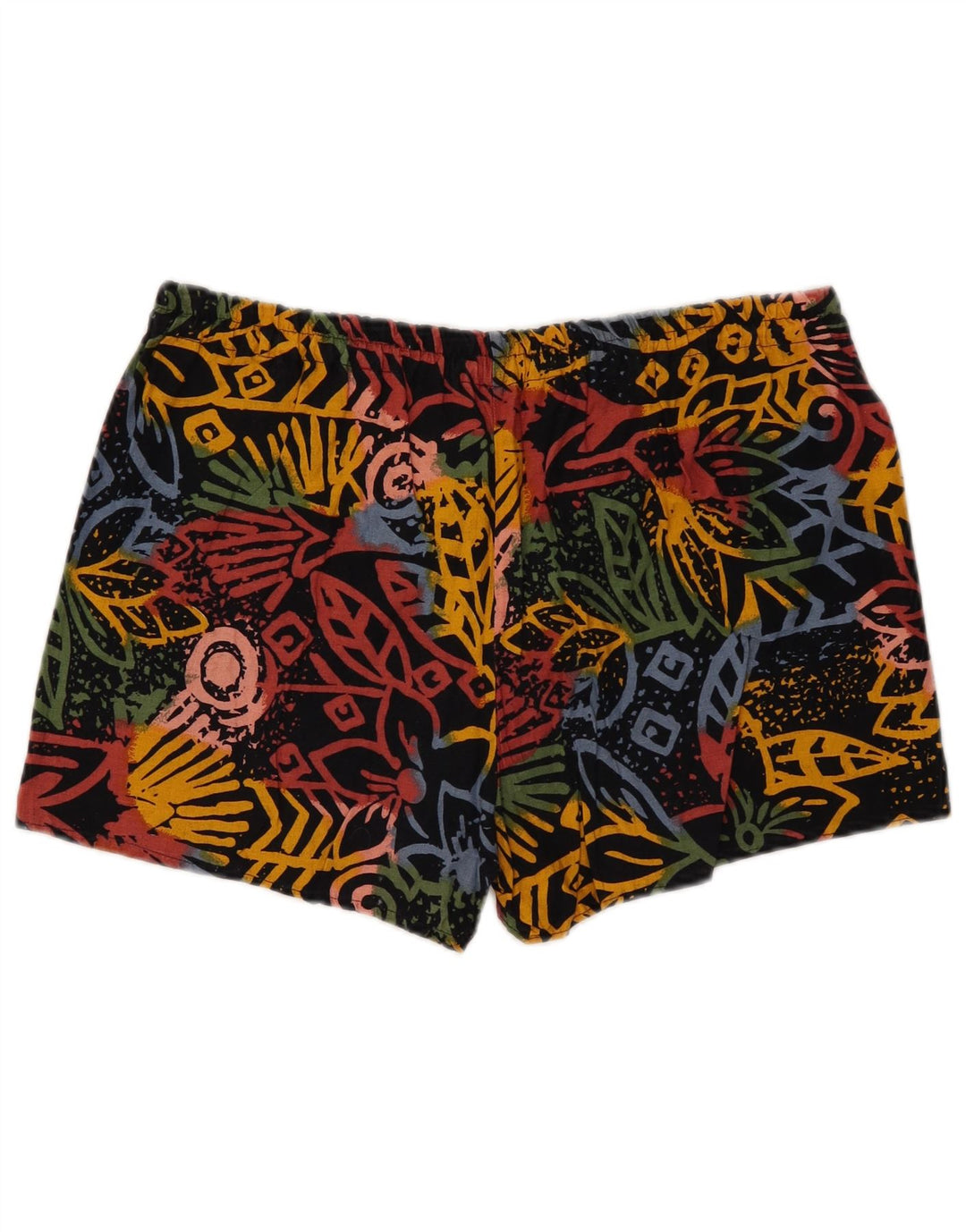 VINTAGE Shorts de baño para hombre XL Algodón floral negro
